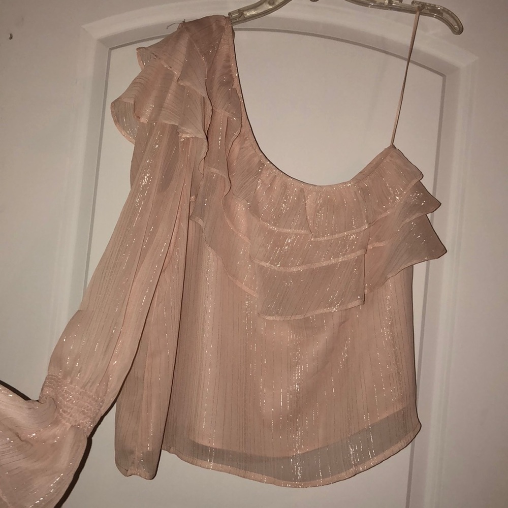 J.O.A. One Shoulder Light Pink Top
